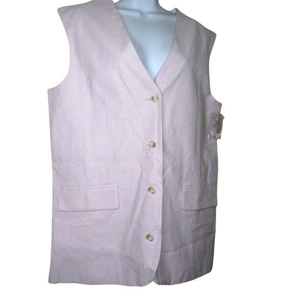 Topshop Womens Light Pink Button-Front Vest Pockets Adjustable Back Size US 6 - Picture 9 of 11